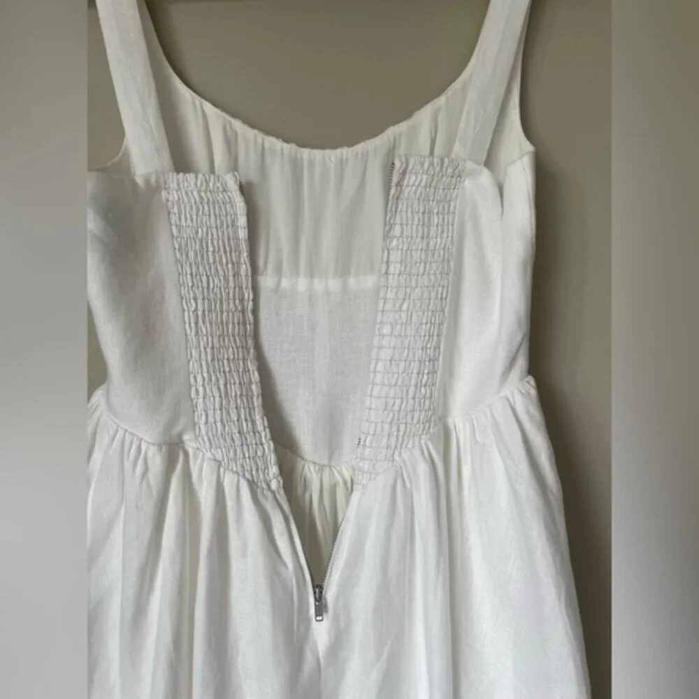 NEW Reformation Balia Linen Sleeveless Midi Dress in White | US 4 UK 8 - Picture 12 of 16